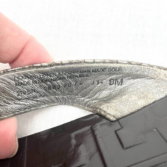 Tory Burch Thora Gray Leather Flat Thong Sandals Women's 9 M - Picture 2 of 5